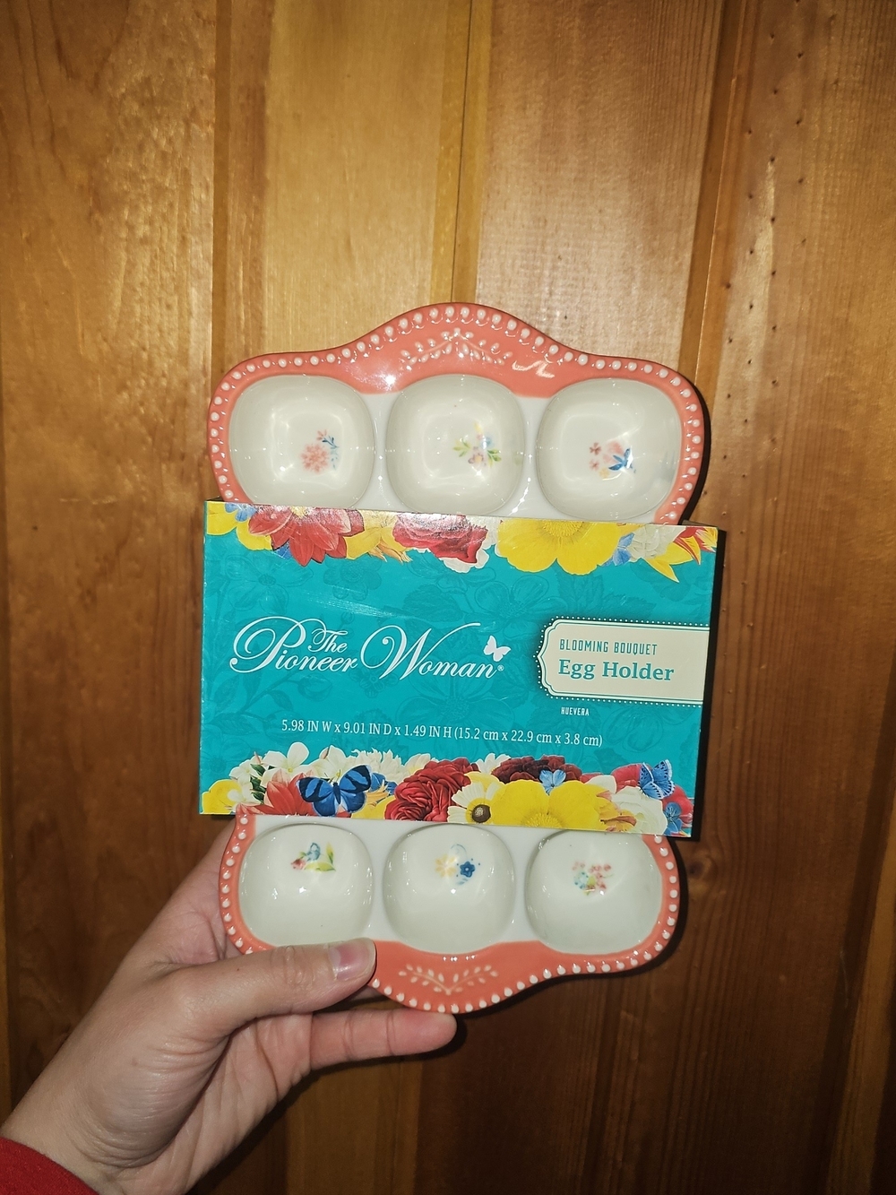 The Pioneer Woman Coral Floral 6-Cup Egg Tray